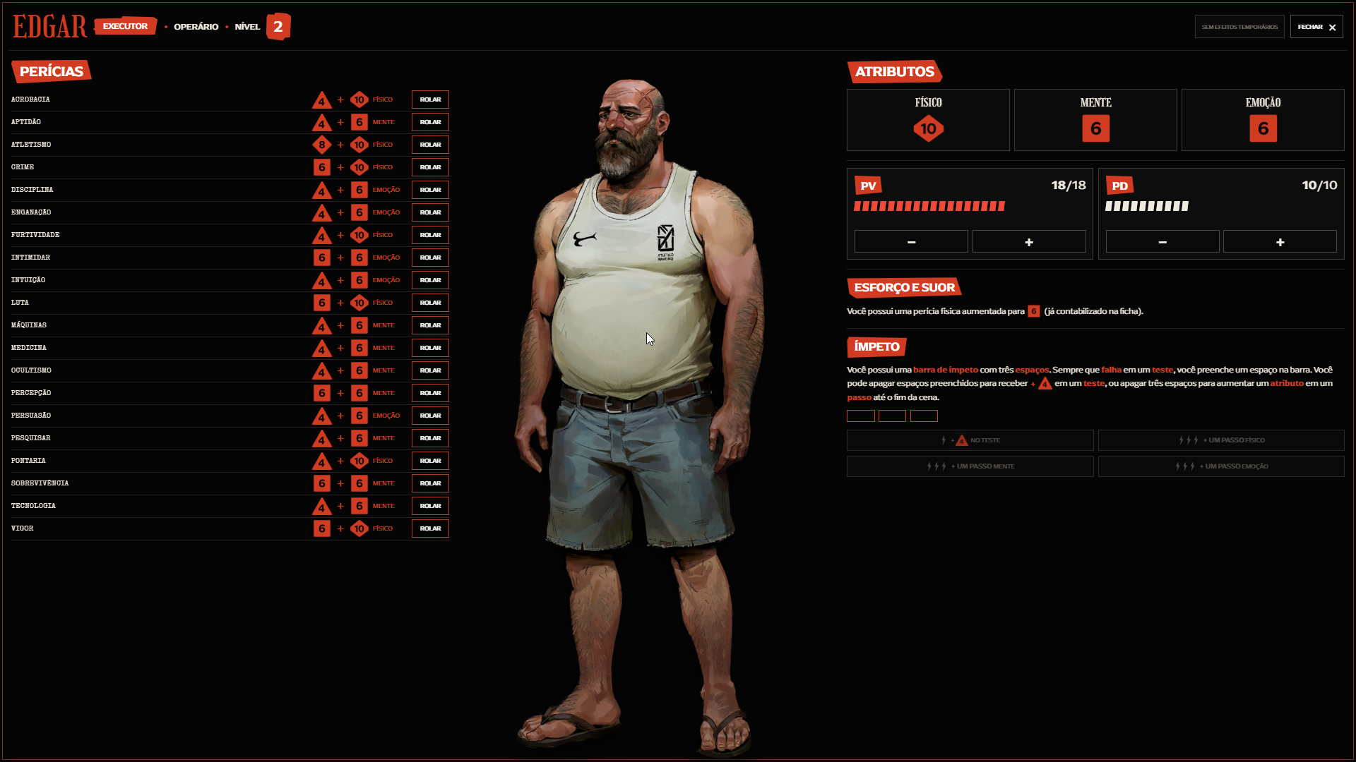 Tabletop RPG Interactive Character Sheet